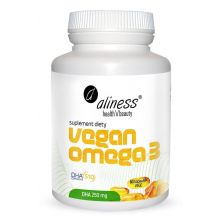 Aliness Vegan Omega 3 DHA 250 mg 60 kapsułek