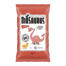 BIOSAURUS Chrupki kukurydziane Dinozaury o smaku ketchupowym BIO 50 g