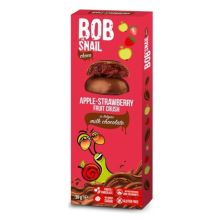 BOB SNAIL Przekąska jabłkowo - truskawkowa w mlecznej belgijskiej czekoladzie 30 g