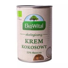 EKOWITAL Krem kokosowy 22% tłuszczu (mleczko kokosowe) BIO 400 ml