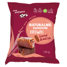 SUPER KRÓWKA Krówki słodzone agawą i daktylem bez cukru BIO 150g