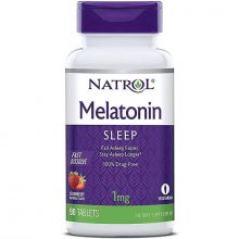 Natrol Melatonina 1 mg szybkie rozpuszczanie 90 tabletek do ssania o smaku truskawkowym