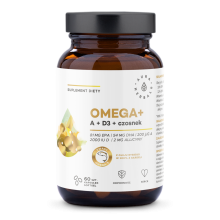 Aura Herbals Omega-3 + Witamina A + Witamina D3 2000 IU + Czosnek 60 kapsułek