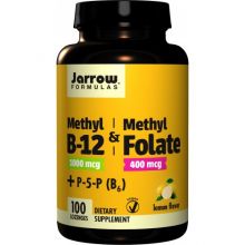 Jarrow Formulas B-12 i kwas foliowy formy metylowane 100 tabletek do ssania