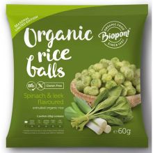 Biopont Chrupki Ryżowe Ze Szpinakiem i Porem Bezglutenowe BIO 60 g