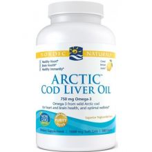 Nordic Naturals Arctic Cod Liver Oil 180 kapsułek miękkich o smaku cytrynowym