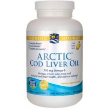 Nordic Naturals Arctic Cod Liver Oil 90 kapsułek miękkich o smaku cytrynowym
