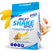 6PAK Milky Shake Whey 700g białko WPC o smaku bananowym z masłem orzechowym