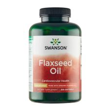 Swanson Flaxseed Oil 1000mg 200 kapsułek żelowych