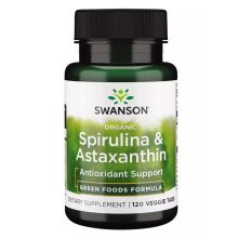 Swanson Organiczna Spirulina i Astaksantyna 120 vege tabletek