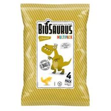 BIOSAURUS Chrupki kukurydziane Dinozaury o smaku serowym BEZGL. BIO 4x15 g
