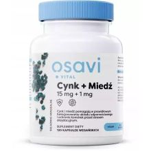 Osavi Cynk + Miedź 15mg + 1mg 120 wegańskich kapsułek