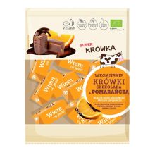 SUPER KRÓWKA Krówki wegańskie czekolada z pomarańczą BIO 150gr