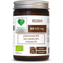 BeOrganic by Aliness Reishi BIO ekstrakt 30/20/2 500 mg 50 kapsułek