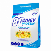 6PAK 80 Whey Protein 908g o smaku bananowym