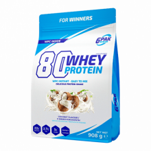 6PAK 80 Whey Protein 908g o smaku kokosowym