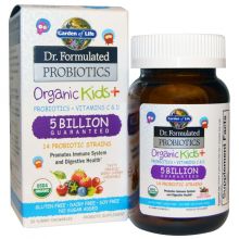 Garden of Life Dr. Formulated Probiotics Organic Kids+ 30 tabletek o smaku jagodowo-wiśniowym