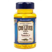 Holland & Barrett Cod Liver Oil 410mg 60 kapsułek miękkich olej z wątroby dorsza