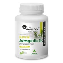 Aliness Natural Ashwaganda 555 mg 9% 100 kapsułek wegańskich