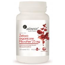Aliness Żelazo organiczne MicroFerr 25 mg 100 tabletek wegańskich