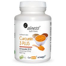 Aliness Curcumin Complex3 PLUS z piperyna 500 mg/5 mg 60 kapsułek wegańskich