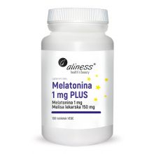 Aliness Melatonina Plus 1mg i 150 mg Melisy lekarskiej 100 tabletek wegańskich