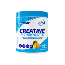 6PAK Creatine Monohydrate (Monohydrat Kreatyny) 500g o smaku cytrynowym