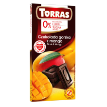Torras Czekolada gorzka z mango bez dodatku cukru 75 g