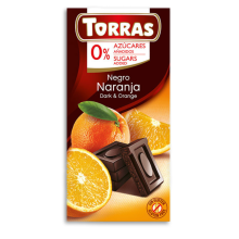 Torras Czekolada gorzka z pomarańczami bez dodatku cukru 75 g
