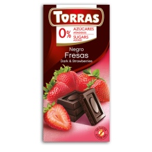 Torras Czekolada gorzka z truskawkami bez dodatku cukru 75 g