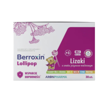 Aronpharma Berroxin® Lollipop 30 lizaków bez cukru smak jeżynowo-malinowy