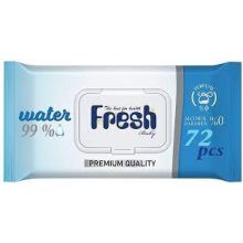 Fresh Baby Water 99% Chusteczki nawilżane z klipsem 72 sztuk