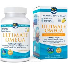 Nordic Naturals Ultimate Omega 1280 mg żelatyna rybia 60 kapsułek miękkich o smaku cytrynowym