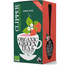 Clipper Herbata Zielona Z Truskawką Fair Trade BIO (20 x 2 g) 40 g