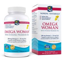 Nordic Naturals Omega Woman 500mg Omega 3 i 76 mg GLA 120 kapsułek miękkich o smaku cytrynowym