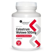 Aliness Colostrum Wołowe Bovine 40% 500 mg 40% immunoglobulin 100 kapsułek