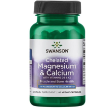 SWANSON Albion Chelat Magnez i Wapń z D3 i K2 90 vege kapsułek