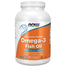 NOW Foods Omega-3 Fish Oil Molecularly Distilled 500 kapsułek żelowych