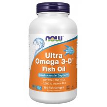 NOW Foods Ultra Omega-3 Fish Gelatin Softgels) 180 rybnych żelowych kapsułek
