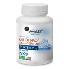 Aliness Krill Oil NKO® Omega 3 z Astaksantyną 1000 mg FORTE 60 kapsułek