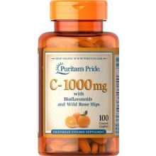 Puritan's Pride C-1000 mg z biofalwonoidami i dziką różą 100 tabletek powlekanych