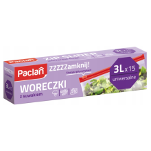 Paclan Woreczki z suwakiem 3L 15 sztuk