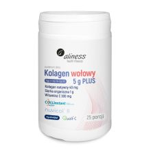 Aliness Kolagen wołowy 5 g PLUS (typ I+ typ II+ typ III) proszek 25 porcji
