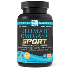 Nordic Naturals Ultimate Omega Sport z witaminą D3 1480mg 60 kapsułek miękkich o smaku cytrynowym