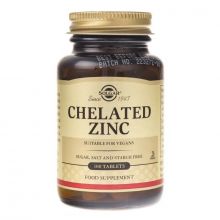 Solgar Chelated Zinc cynk chelat aminokwasowy 100 tabletek wegańskich