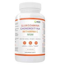 Wish Glukozamina Chondroityna Wołowa MSM Witamina C 120 kapsułek