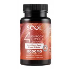 SOOL 4 Mushroom Complex Mushroom Gummies 2000 mg 60 żelek o smaku jagodowym