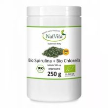 NatVita Bio Spirulina + Bio Chlorella 500 mg 500 tabletek
