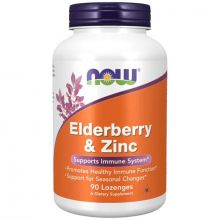 NOW Elderberry & Zinc 90 tabletek do ssania