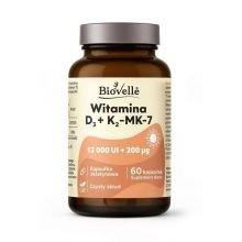 Biovelle Witamina D3 + K2-MK7 Forte 12000 UI 60 kapsułek